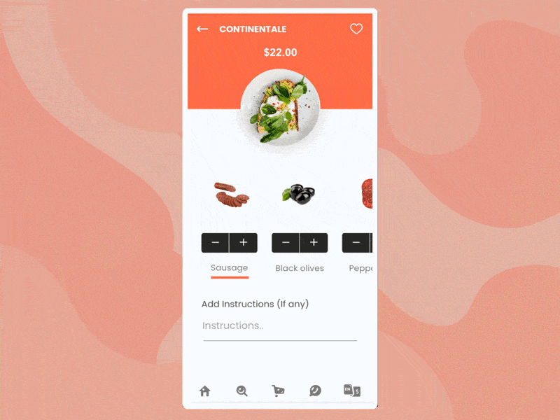 Foods Monster app on phone displaying a menu